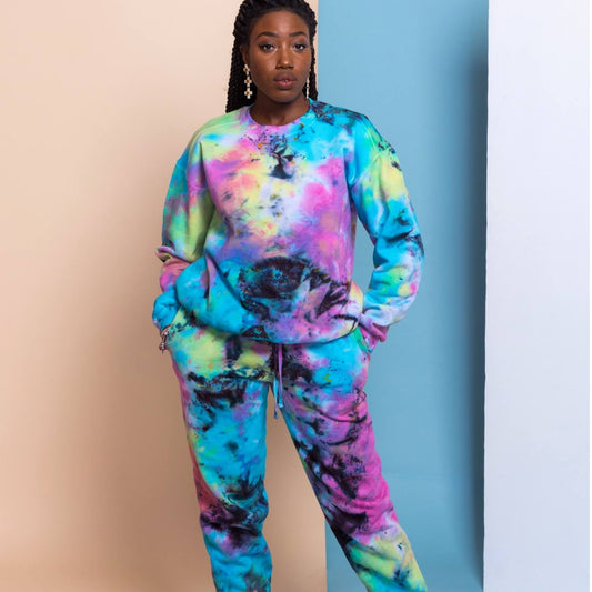 Organic Cotton Tie Dye Sweatsuits Hand Dyed, Ethically Made in